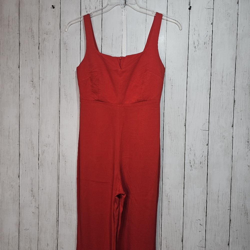 Mng Mango Women's Funk Jumpsuit In Crimson Red Size Small Zip Back